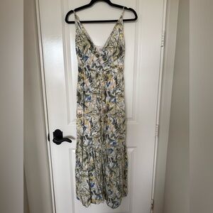Abercrombie & Fitch Botanical Print Maxi Dress - Yellow and Blue